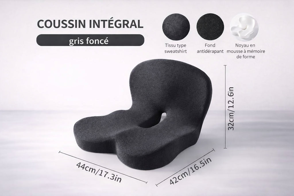 Coussin de siège ergonomique avec dossier - vue principale